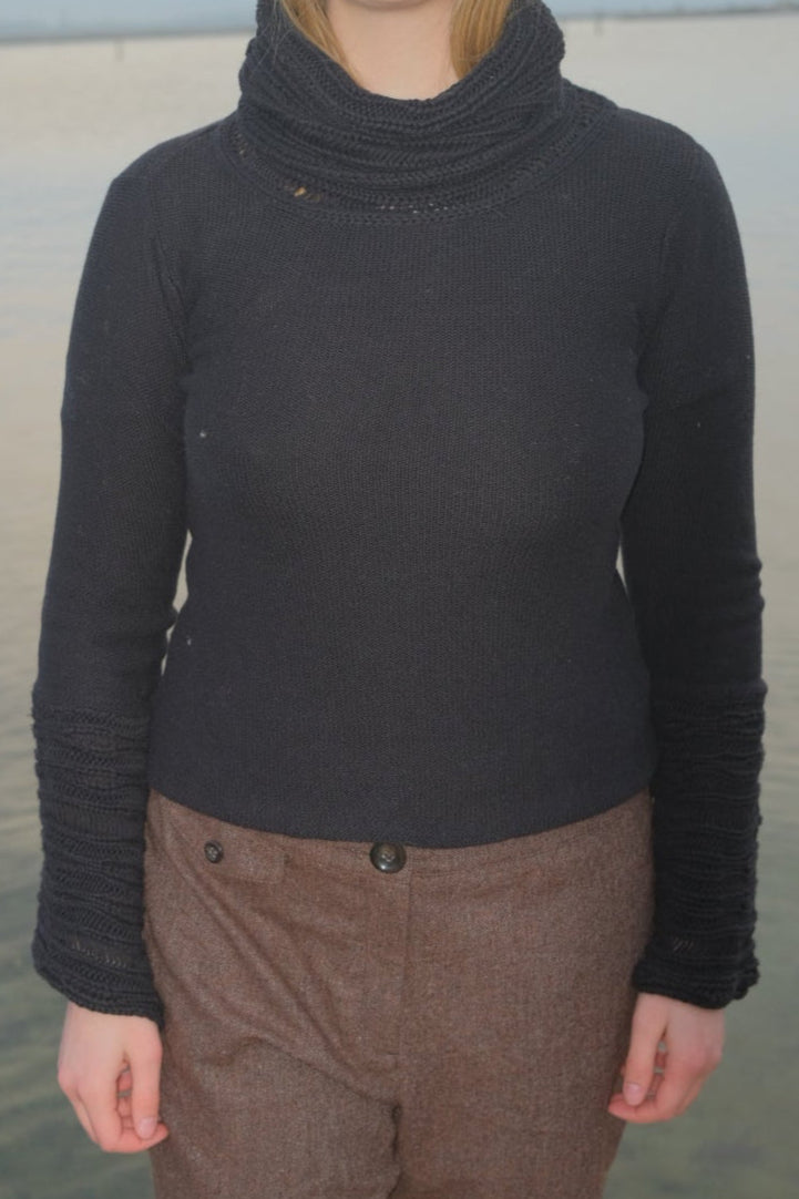 Black turtleneck sweater