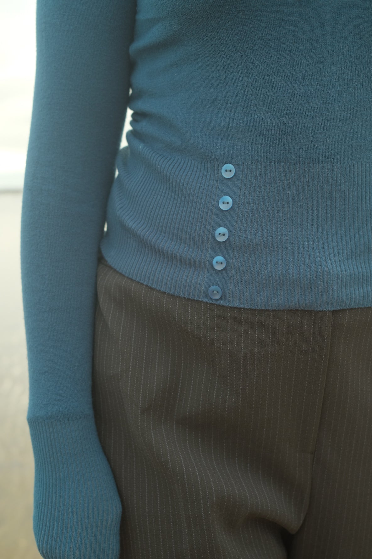 Blue blouse with button details