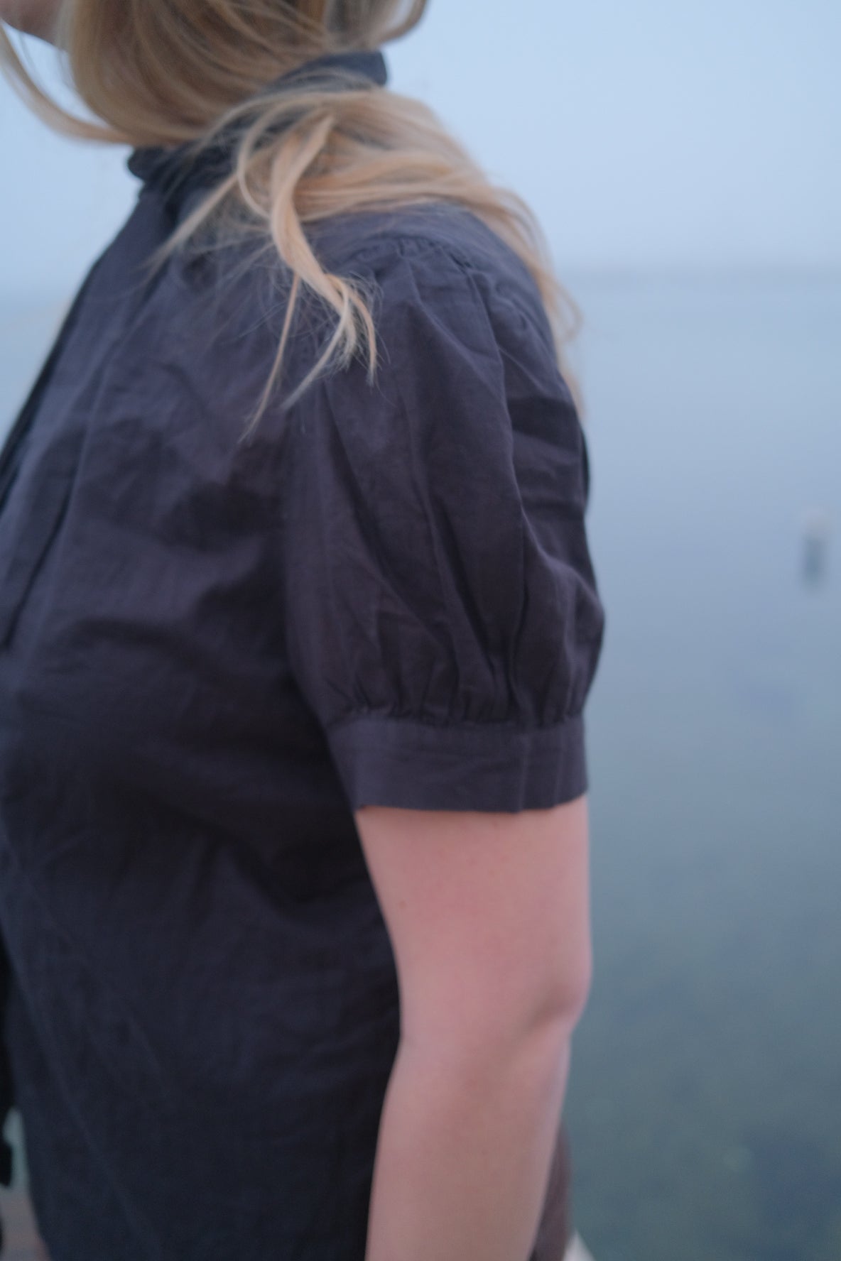 Black shirt with ribbon