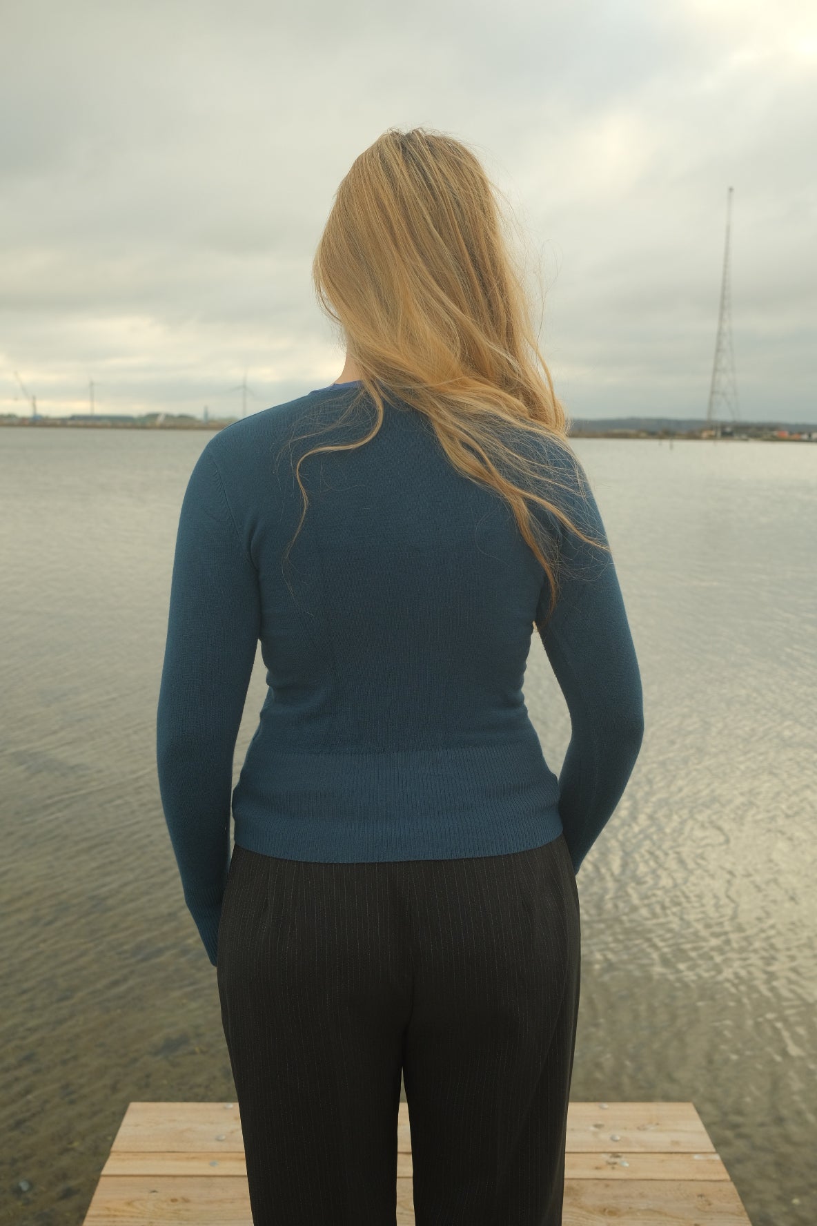 Blue blouse with button details