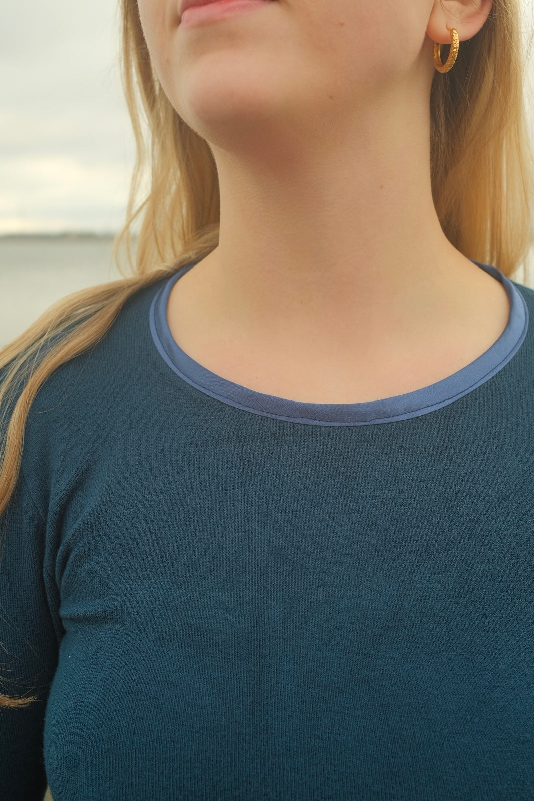 Blue blouse with button details