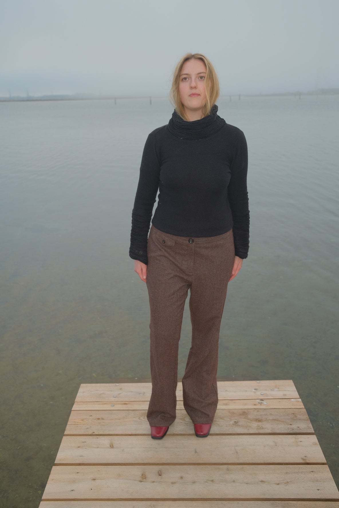 Black turtleneck sweater