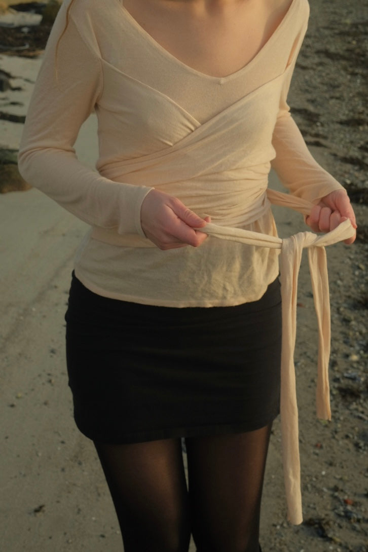 Pink blouse with tie detail
