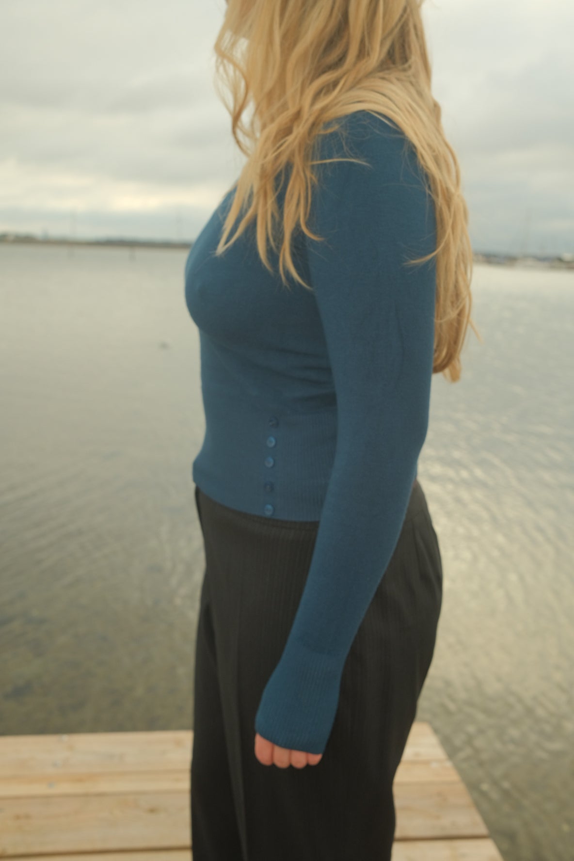 Blue blouse with button details