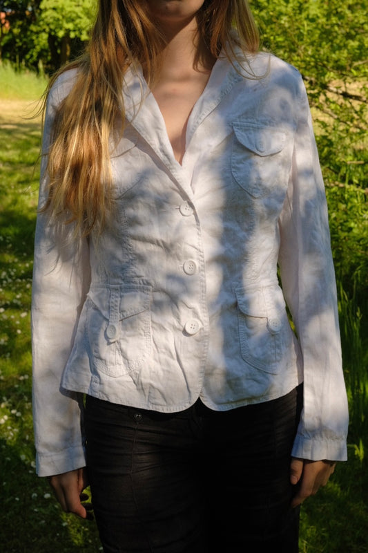 Hvid hørblazer